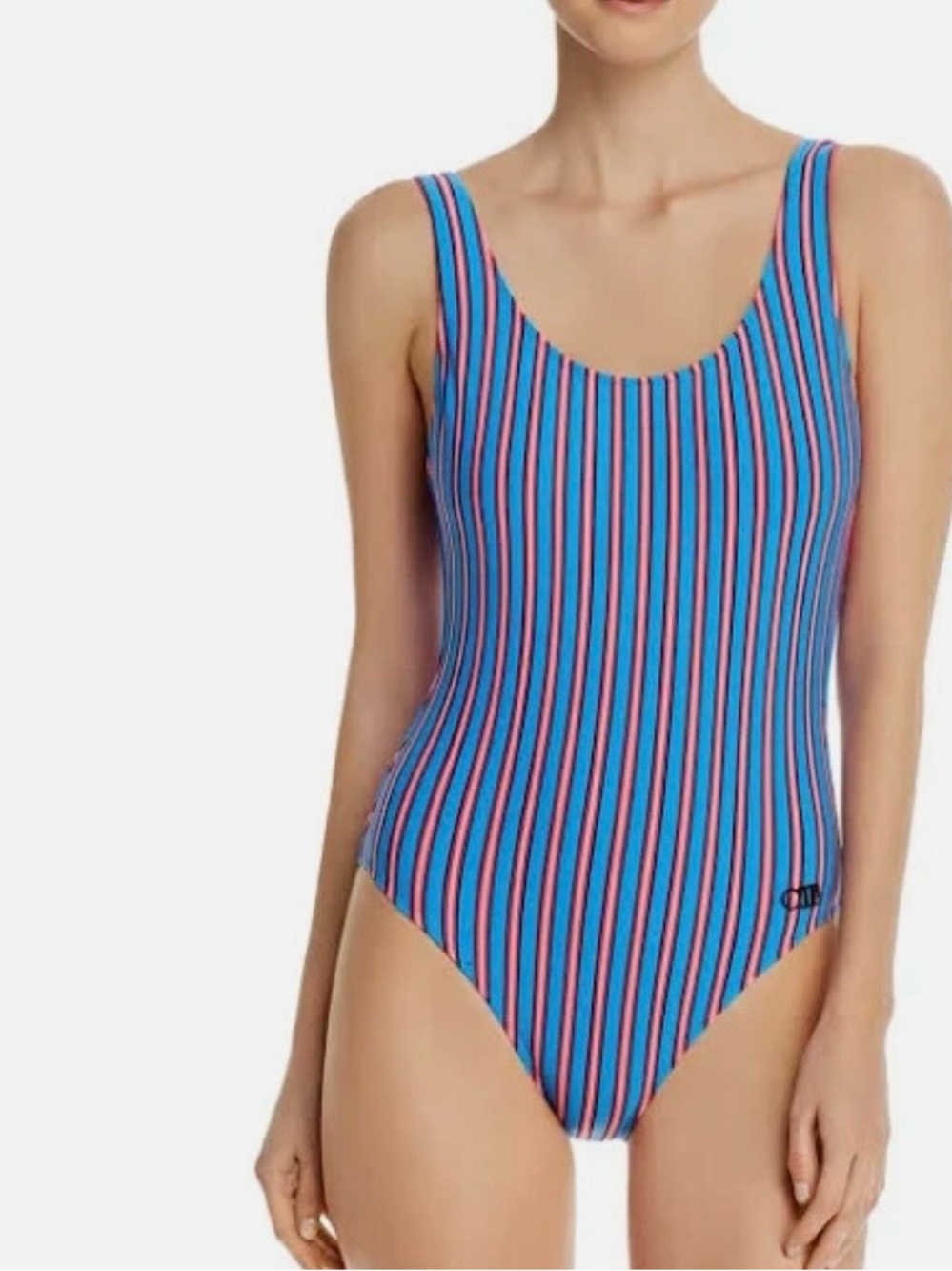Solid and Stripe one piece swimsuit